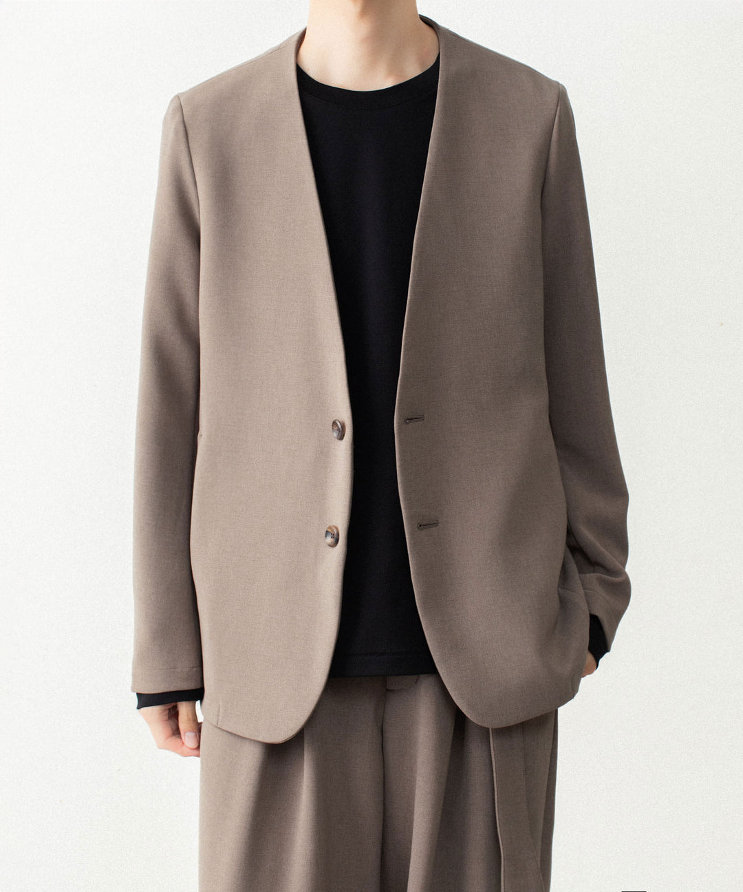 ATTACHMENT アタッチメントのPE STRETCH DOUBLE CLOTH COLLARLESS JACKET - D.BROWNの公式通販サイトsession福岡セレクトショップ