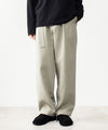 【 ATTACHMENT 】CO/TEN POWDERY DOUBLE CROTH BELTED WIDE TROUSERS - L.KH GRAY