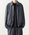 【 VEIN 】SHRINK WO CLOTH ZIP-UP JACKET - D.GRAY