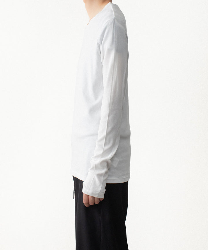ATTACHMENT アタッチメントのBRUSHED YARN SMOOTH SLIM FIT L/S TEE - WHITEの公式通販サイトsession福岡セレクトショップ