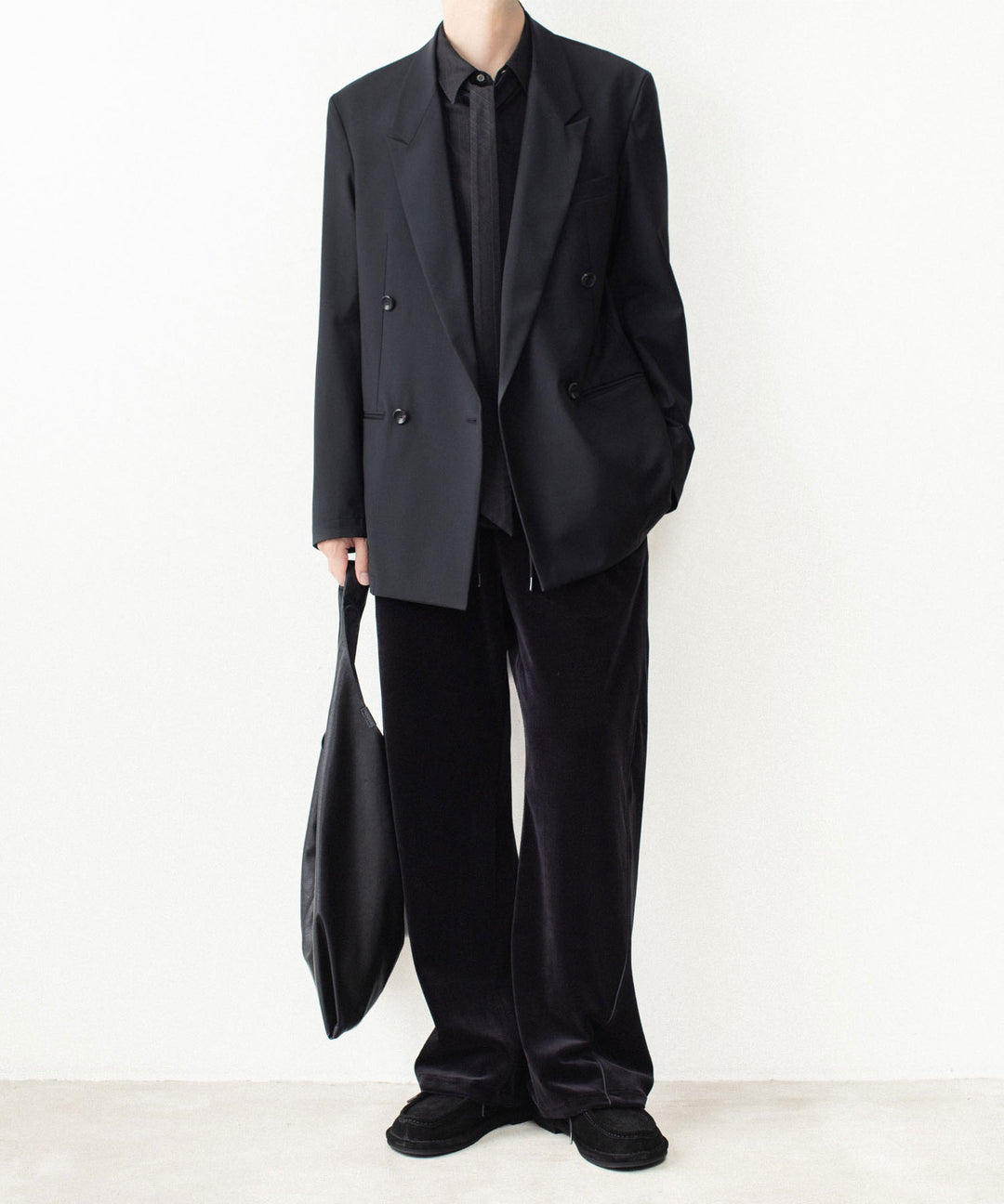 ATTACHMENT アタッチメントの80/2 ORGANIC VELOR BALLOON WIDE TRACK TROUSERS - BLACKの公式通販サイトsession福岡セレクトショップ
