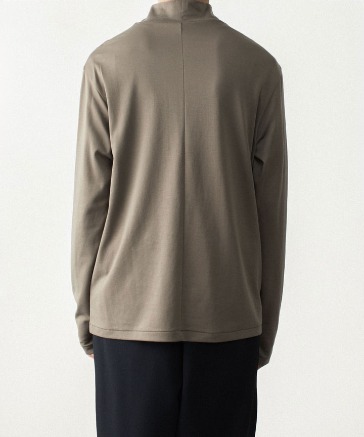 ATTACHMENT アタッチメントのCOTTON DOUBLE FACE SLIM FIT HIGHNECK L/S TEE - KHAKI GRAYの公式通販サイトsession福岡セレクトショップ