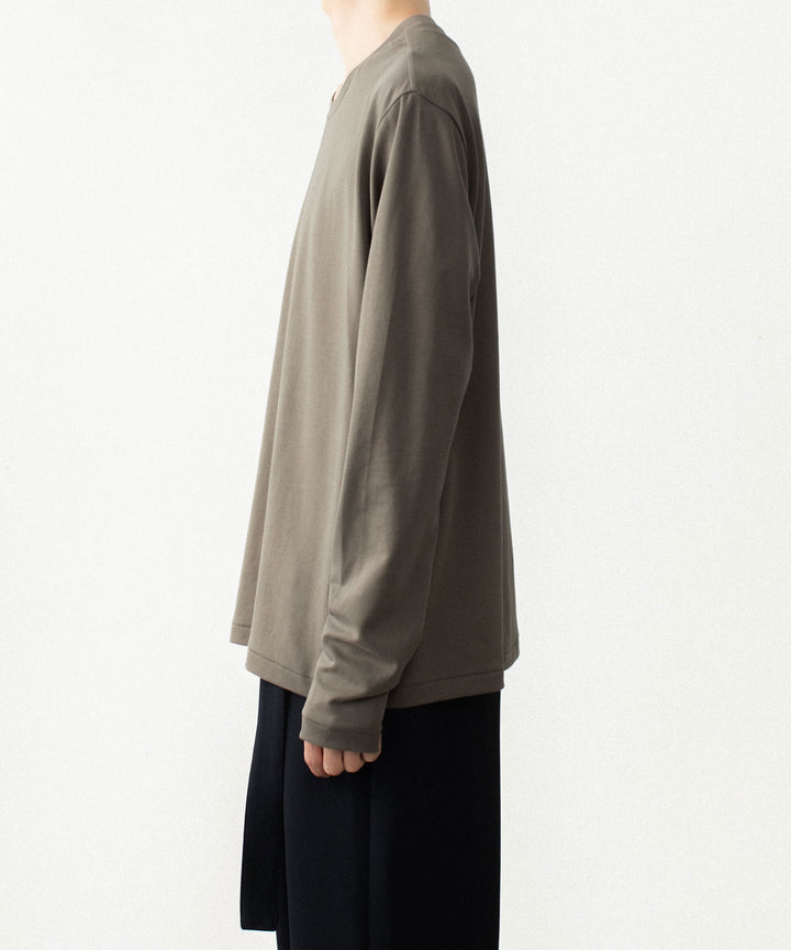 ATTACHMENT アタッチメントのCOTTON DOUBLE FACE SLIM FIT L/S TEE - KHAKI GRAYの公式通販サイトsession福岡セレクトショップ