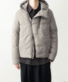 【 ATTACHMENT 】NY TAFFETA HOODED DOWN JACKET - KHAKI GRAY