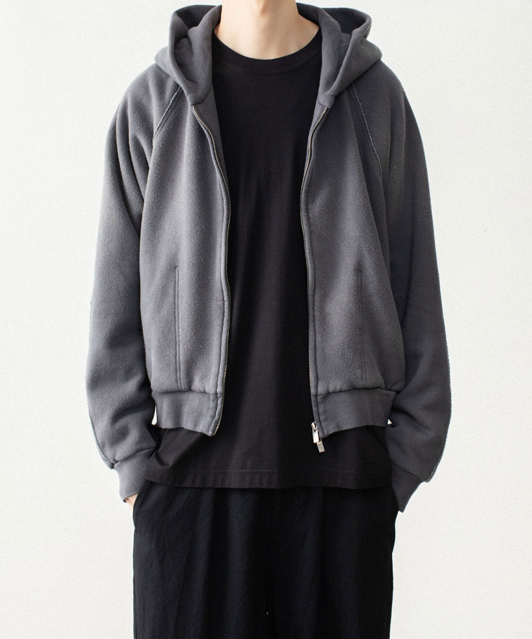 VEIN ヴェインのBRUSHED TERRY ZIP-UP HOODIE - KHAKI GRAYの公式通販サイトsession福岡セレクトショップ