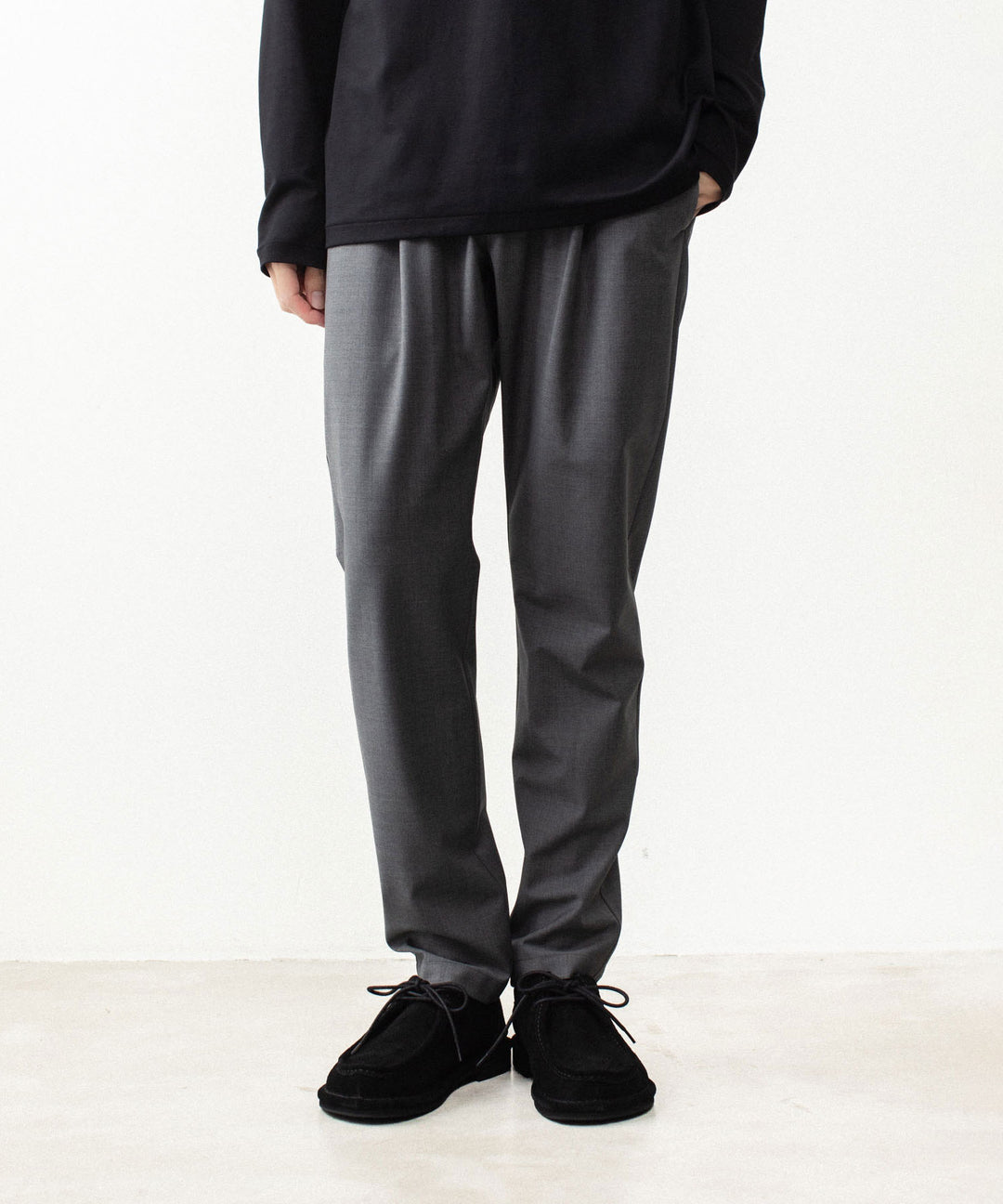 ATTACHMENT アタッチメントの2/80 PE/WO STRETCH TRO REGULAR FIT 1TUCK  TROUSERS - X.GRAYの公式通販サイトsession福岡セレクトショップ
