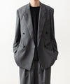 【 ATTACHMENT 】2/80 PE/WO STRETCH TRO DOUBLE-BREASTED JACKET - X.GRAY