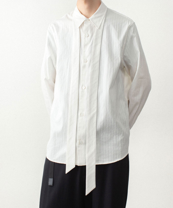 ATTACHMENT アタッチメントのCO SHADOW STRIPE BROAD NARROW TIE L/S SHIRT - OFF WHITEの公式通販サイトsession福岡セレクトショップ