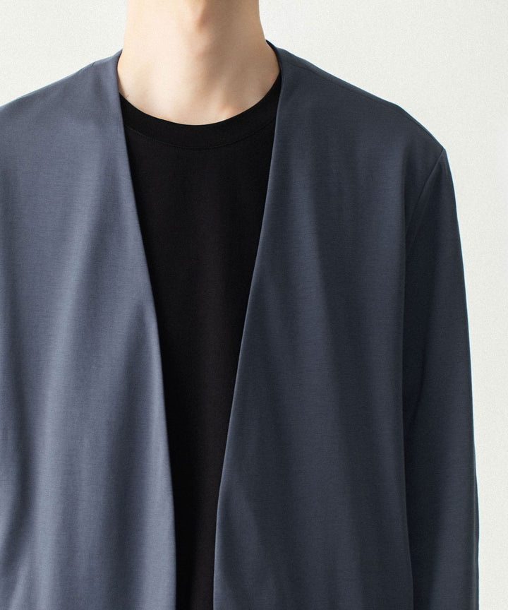 ATTACHMENT アタッチメントのCOTTON DOUBLE FACE COLLARLESS CARDIGAN - NAVYの公式通販サイトsession福岡セレクトショップ