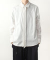 【 ATTACHMENT 】CO SHADOW STRIPE BROAD NARROW TIE L/S SHIRT - OFF WHITE