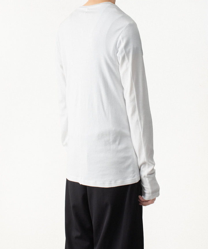 ATTACHMENT アタッチメントのBRUSHED YARN SMOOTH SLIM FIT L/S TEE - WHITEの公式通販サイトsession福岡セレクトショップ
