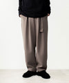 【 ATTACHMENT 】PE STRETCH DOUBLE CLOTH CROSS TUCK TROUSERS - D.BROWN