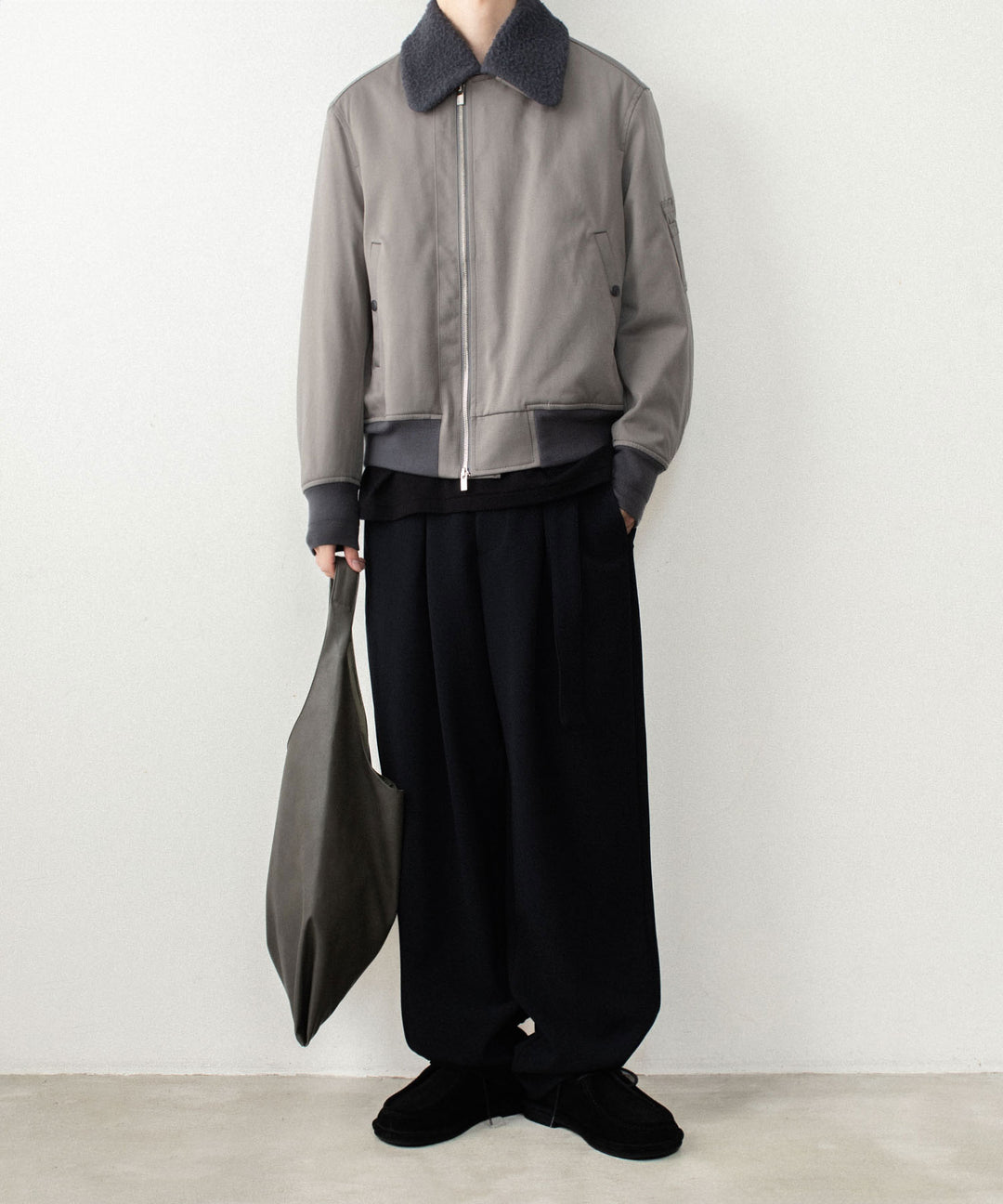 ATTACHMENT アタッチメントのNY/CO SATIN B-15 JACKET - KHAKI GRAYの公式通販サイトsession福岡セレクトショップ