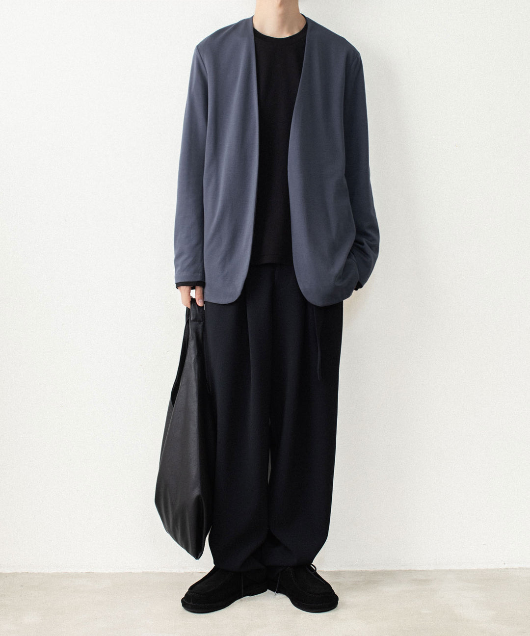 ATTACHMENT アタッチメントのCOTTON DOUBLE FACE COLLARLESS CARDIGAN - NAVYの公式通販サイトsession福岡セレクトショップ