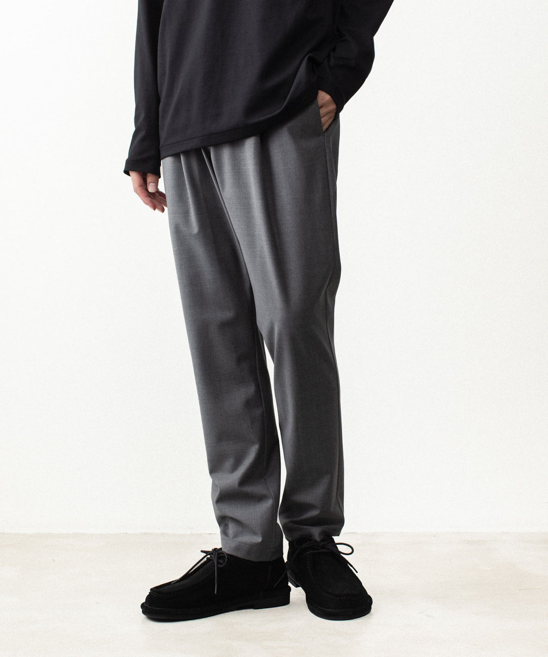 ATTACHMENT アタッチメントの2/80 PE/WO STRETCH TRO REGULAR FIT 1TUCK  TROUSERS - X.GRAYの公式通販サイトsession福岡セレクトショップ