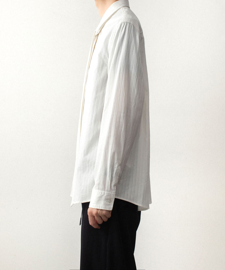 ATTACHMENT アタッチメントのCO SHADOW STRIPE BROAD NARROW TIE L/S SHIRT - OFF WHITEの公式通販サイトsession福岡セレクトショップ