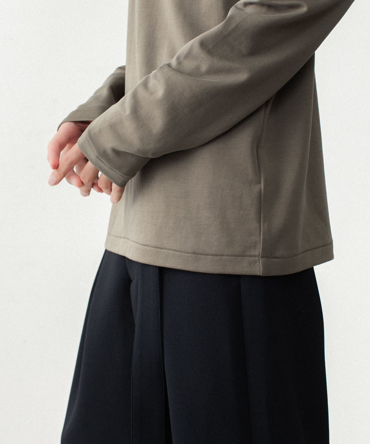 ATTACHMENT アタッチメントのCOTTON DOUBLE FACE SLIM FIT L/S TEE - KHAKI GRAYの公式通販サイトsession福岡セレクトショップ
