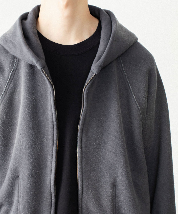 VEIN ヴェインのBRUSHED TERRY ZIP-UP HOODIE - KHAKI GRAYの公式通販サイトsession福岡セレクトショップ
