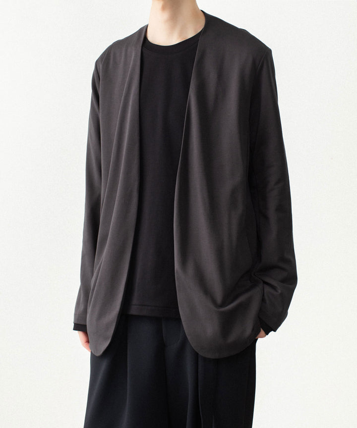 ATTACHMENT アタッチメントのCOTTON DOUBLE FACE COLLARLESS CARDIGAN - D.GRAYの公式通販サイトsession福岡セレクトショップ
