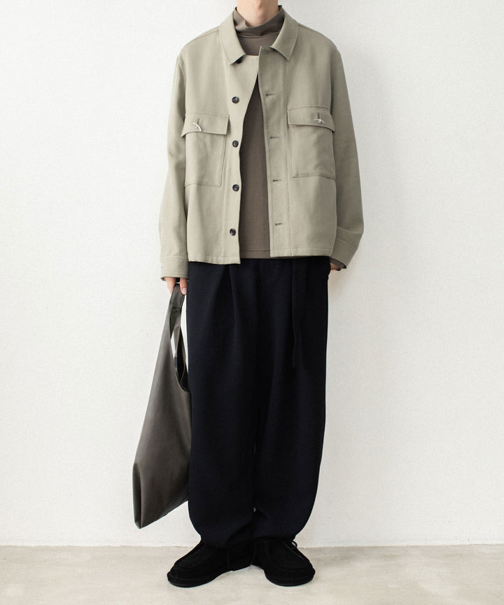 ATTACHMENT アタッチメントのCOTTON DOUBLE FACE SLIM FIT HIGHNECK L/S TEE - KHAKI GRAYの公式通販サイトsession福岡セレクトショップ
