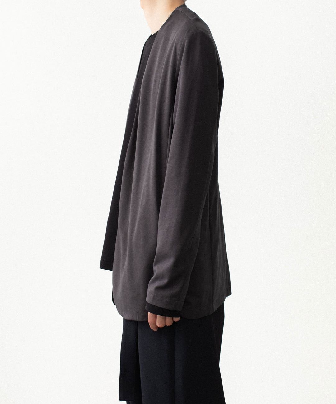 ATTACHMENT アタッチメントのCOTTON DOUBLE FACE COLLARLESS CARDIGAN - D.GRAYの公式通販サイトsession福岡セレクトショップ
