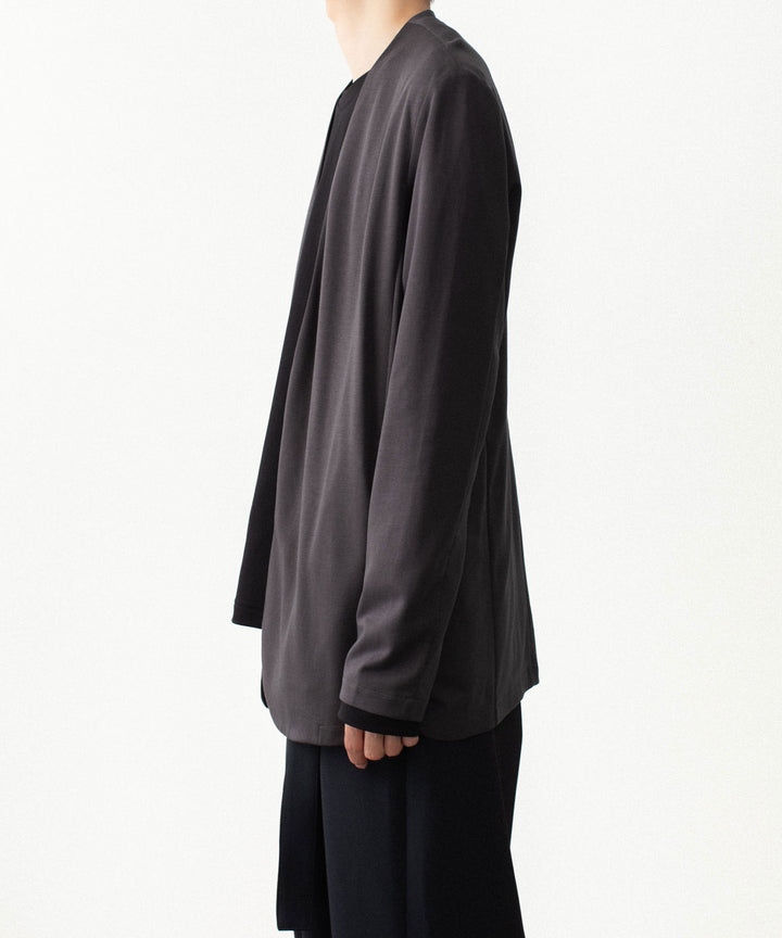 ATTACHMENT アタッチメントのCOTTON DOUBLE FACE COLLARLESS CARDIGAN - D.GRAYの公式通販サイトsession福岡セレクトショップ