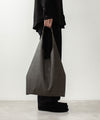 【 ATTACHMENT 】SYNTHETIC LEATHER SMALL SHOPPING BAG - KHAKI GRAY