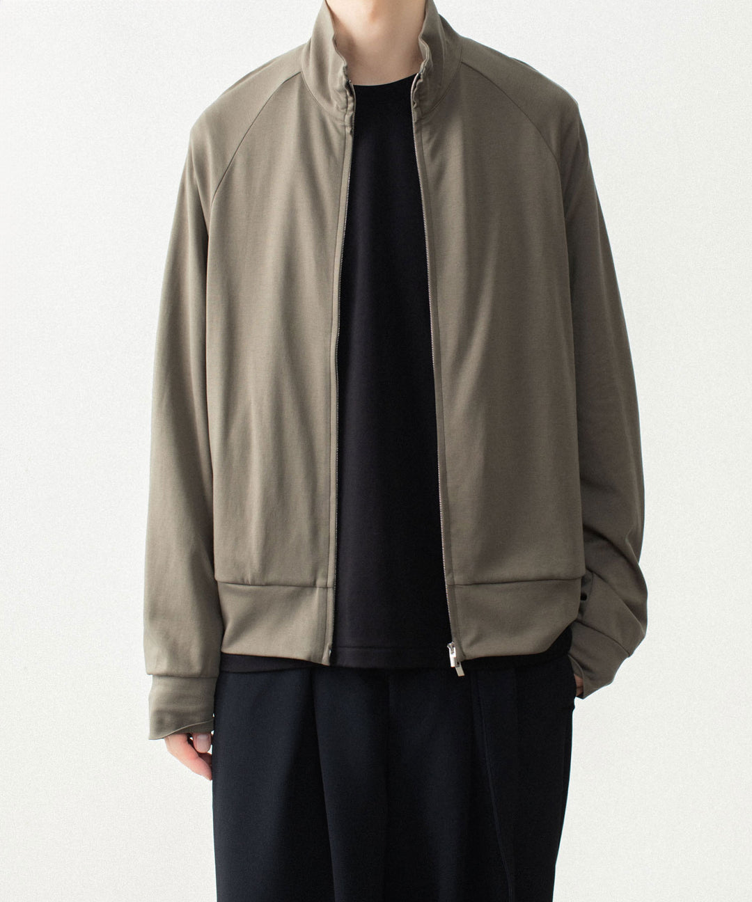ATTACHMENT アタッチメントのCOTTON DOUBLE FACE STAND COLLAR JACKET - KHAKI GRAYの公式通販サイトsession福岡セレクトショップ