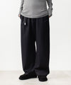 【 ATTACHMENT 】WASHABLE HIGH TWIST GABARDINE EASY BUCKLE BALLOON TROUSERS - BLACK