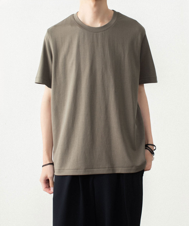 ATTACHMENT アタッチメントのCOTTON DOUBLE FACE SLIM FIT S/S TEE - KHAKI GRAYの公式通販サイトsession福岡セレクトショップ