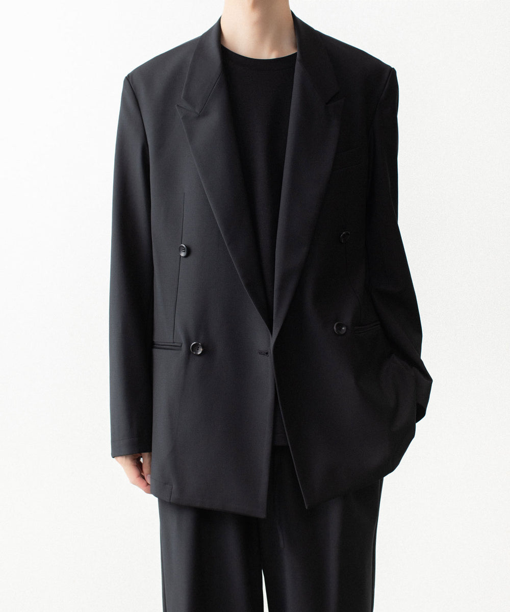 ATTACHMENT アタッチメントの2/80 PE/WO STRETCH TRO DOUBLE-BREASTED JACKET - BLACKの公式通販サイトsession福岡セレクトショップ