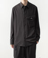 【 ATTACHMENT 】WASHABLE HIGH TWIST GABARDINE UTILITY L/S SHIRT - KHAKI GRAY