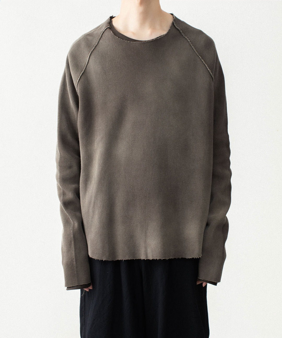 VEIN ヴェインのHIGH GAUGE WAFFLE LAYERED L/S TEE - KHAKI GRAYの公式通販サイトsession福岡セレクトショップ