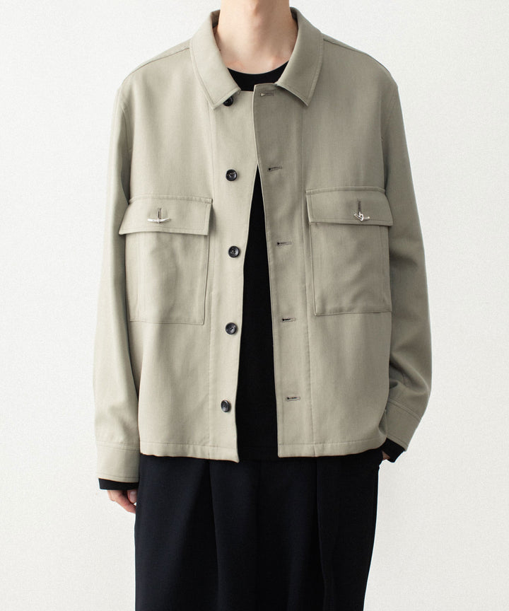 ATTACHMENT アタッチメントのCO/TEN POWDERY DOUBLE CROTH PATCH POCKET SHORT JACKET - L.KH GRAYの公式通販サイトsession福岡セレクトショップ
