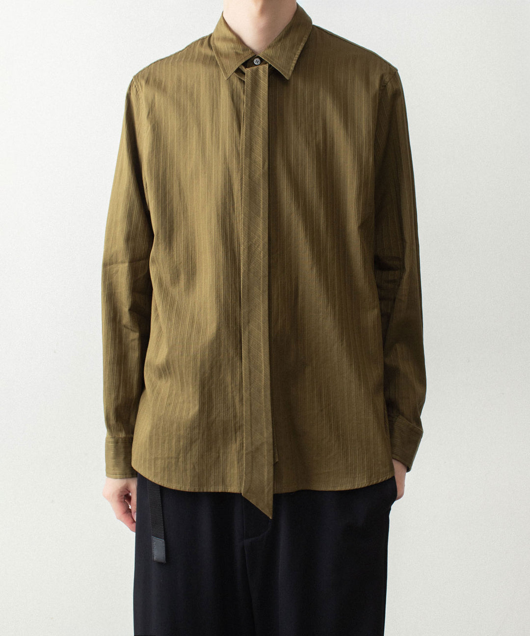 ATTACHMENT アタッチメントのCO SHADOW STRIPE BROAD NARROW TIE L/S SHIRT - D.YELLOWの公式通販サイトsession福岡セレクトショップ