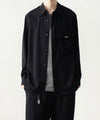 【 ATTACHMENT 】WASHABLE HIGH TWIST GABARDINE UTILITY L/S SHIRT - BLACK