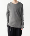 【 ATTACHMENT 】BRUSHED YARN SMOOTH SLIM FIT L/S TEE - KHAKI GRAY