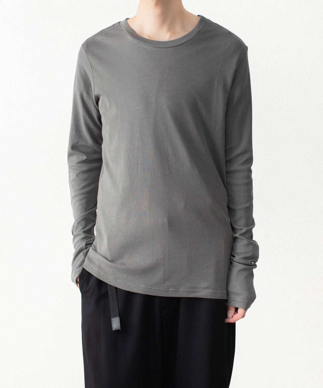 ATTACHMENT アタッチメントのBRUSHED YARN SMOOTH SLIM FIT L/S TEE - KHAKI GRAYの公式通販サイトsession福岡セレクトショップ