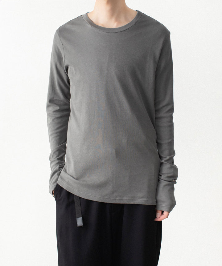 ATTACHMENT アタッチメントのBRUSHED YARN SMOOTH SLIM FIT L/S TEE - KHAKI GRAYの公式通販サイトsession福岡セレクトショップ