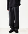 【 ATTACHMENT 】CO/TEN POWDERY DOUBLE CROTH BELTED WIDE TROUSERS - BLACK