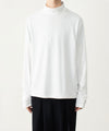 【 ATTACHMENT 】COTTON DOUBLE FACE SLIM FIT HIGHNECK L/S TEE - WHITE