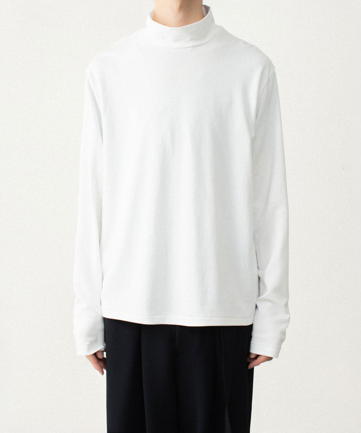 ATTACHMENT アタッチメントのCOTTON DOUBLE FACE SLIM FIT HIGHNECK L/S TEE - WHITEの公式通販サイトsession福岡セレクトショップ