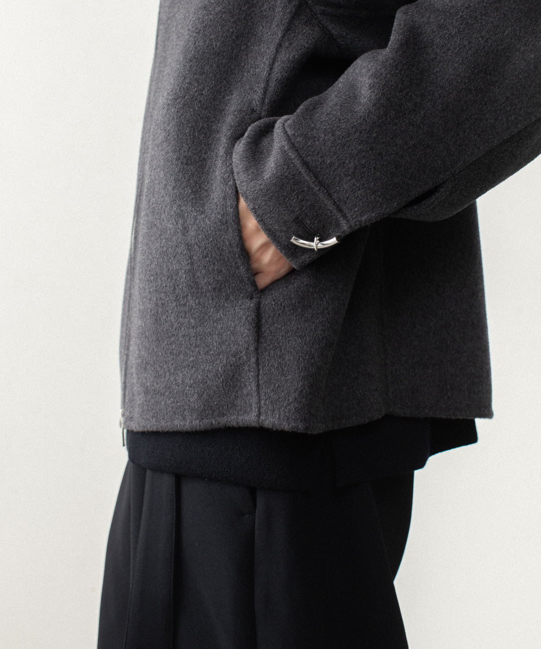 ATTACHMENT アタッチメントのWO/CA DOUBLE FACE BEAVER STAND COLLAR JACKET - GRAYの公式通販サイトsession福岡セレクトショップ