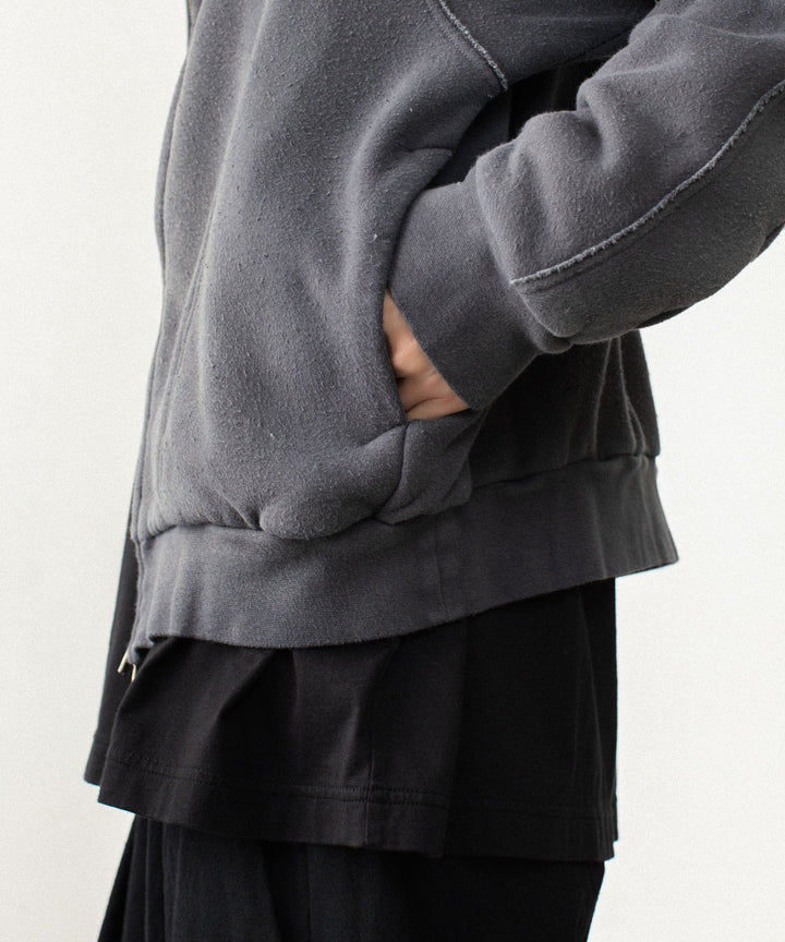 VEIN ヴェインのBRUSHED TERRY ZIP-UP HOODIE - KHAKI GRAYの公式通販サイトsession福岡セレクトショップ