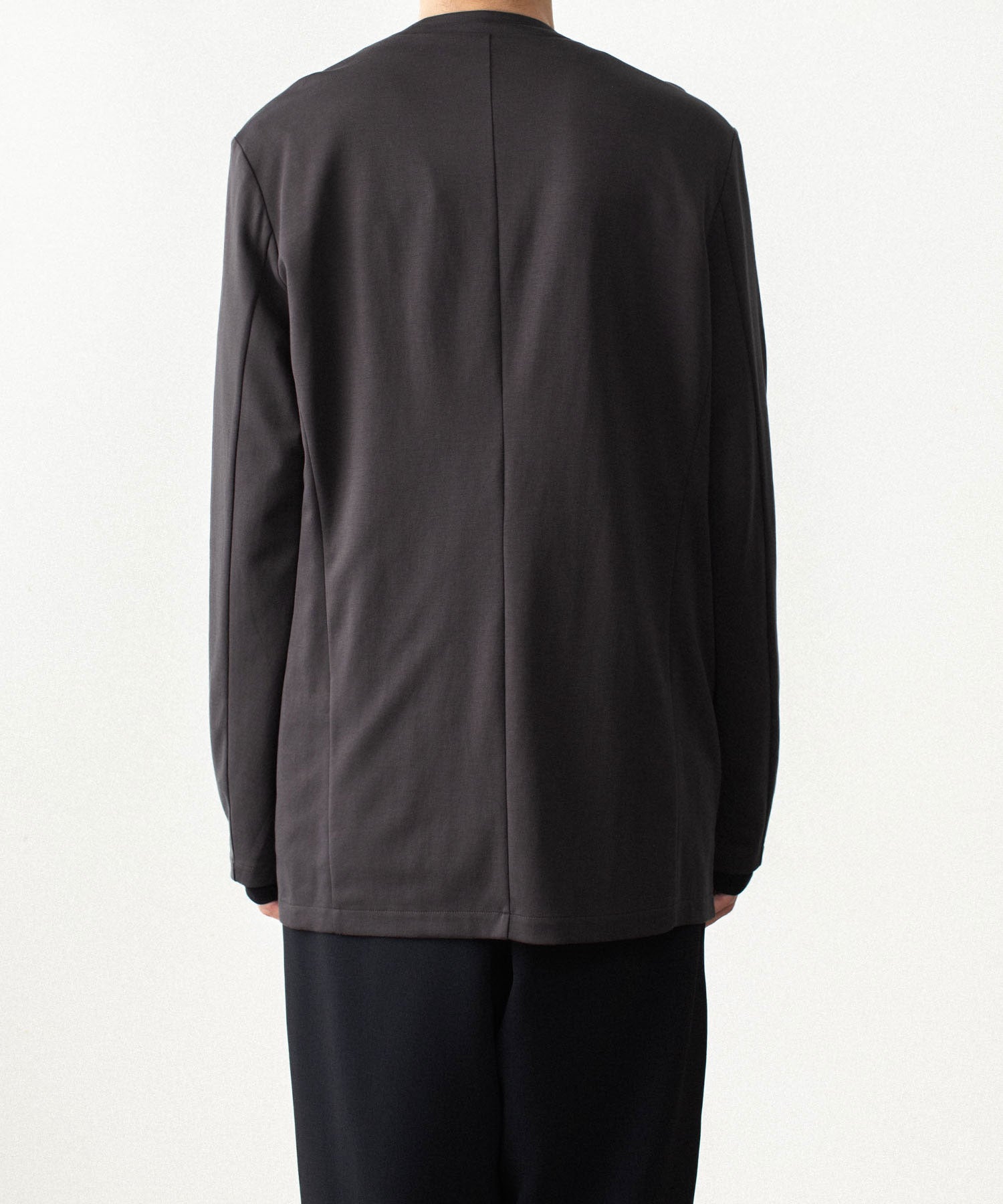 ATTACHMENT /アタッチメント】COTTON DOUBLE FACE COLLARLESS CARDIGAN