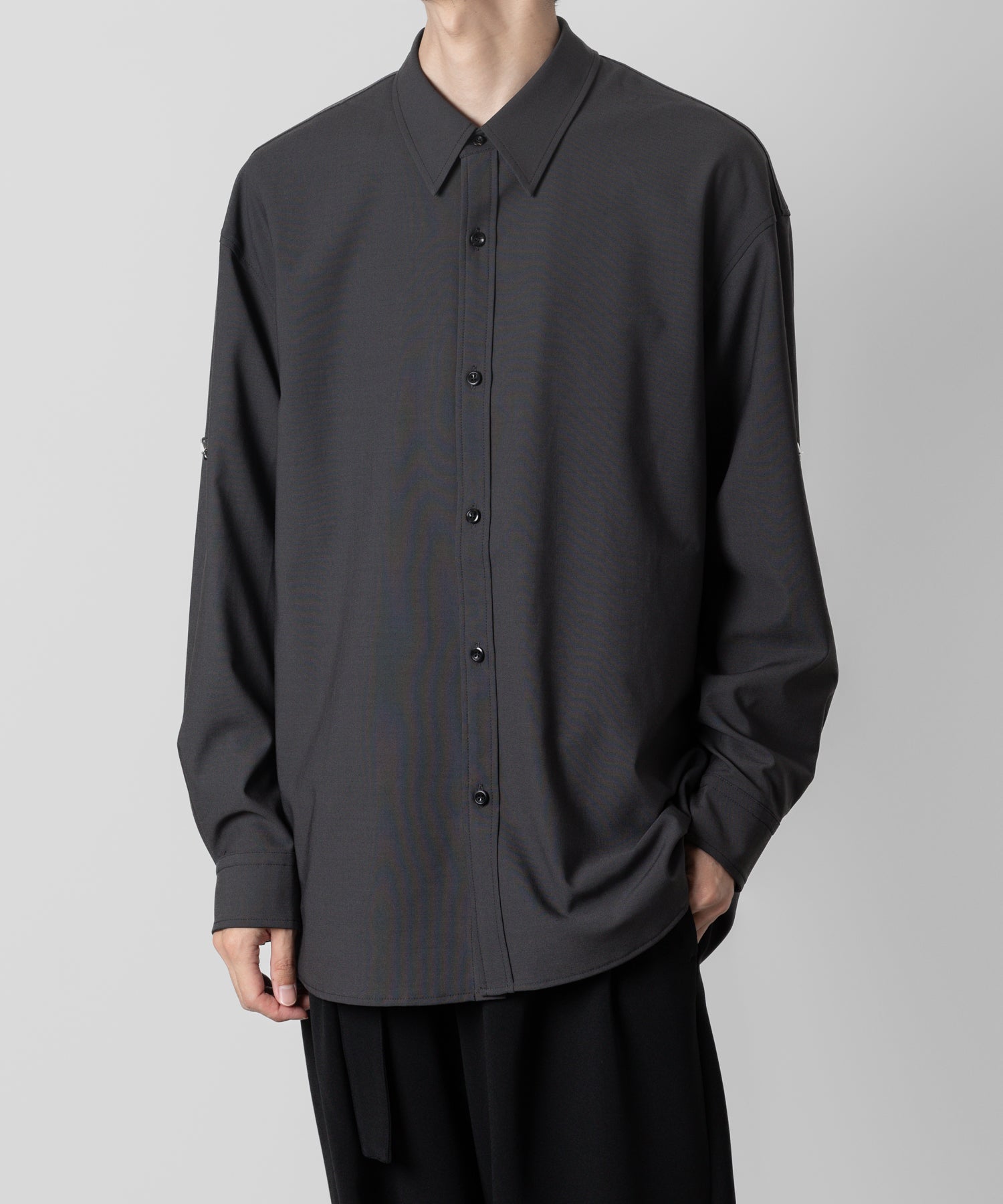 ATTACHMENT アタッチメントのPE/RY STRETCH TROPICAL STRAP SLEEVE L/S SHIRT - D.GRAY 公式通販サイトsession福岡セレクトショップ