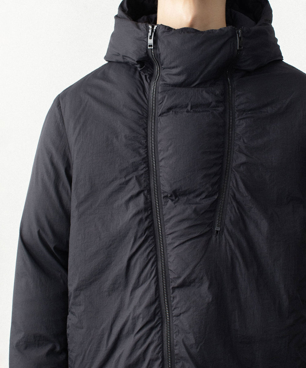 ATTACHMENT アタッチメントのNY TAFFETA HOODED DOWN JACKET - BLACKの公式通販サイトsession福岡セレクトショップ