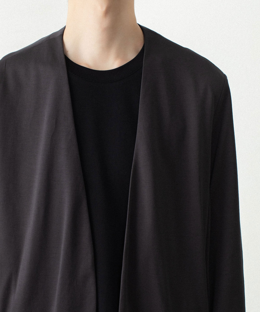ATTACHMENT アタッチメントのCOTTON DOUBLE FACE COLLARLESS CARDIGAN - D.GRAYの公式通販サイトsession福岡セレクトショップ