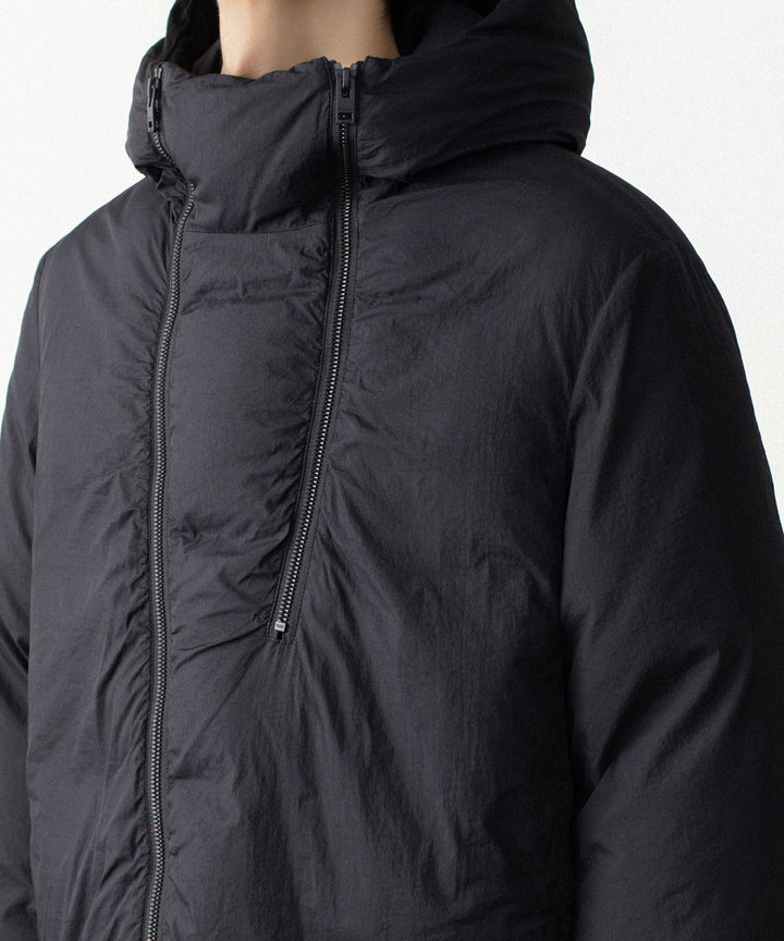 ATTACHMENT アタッチメントのNY TAFFETA HOODED DOWN JACKET - BLACKの公式通販サイトsession福岡セレクトショップ