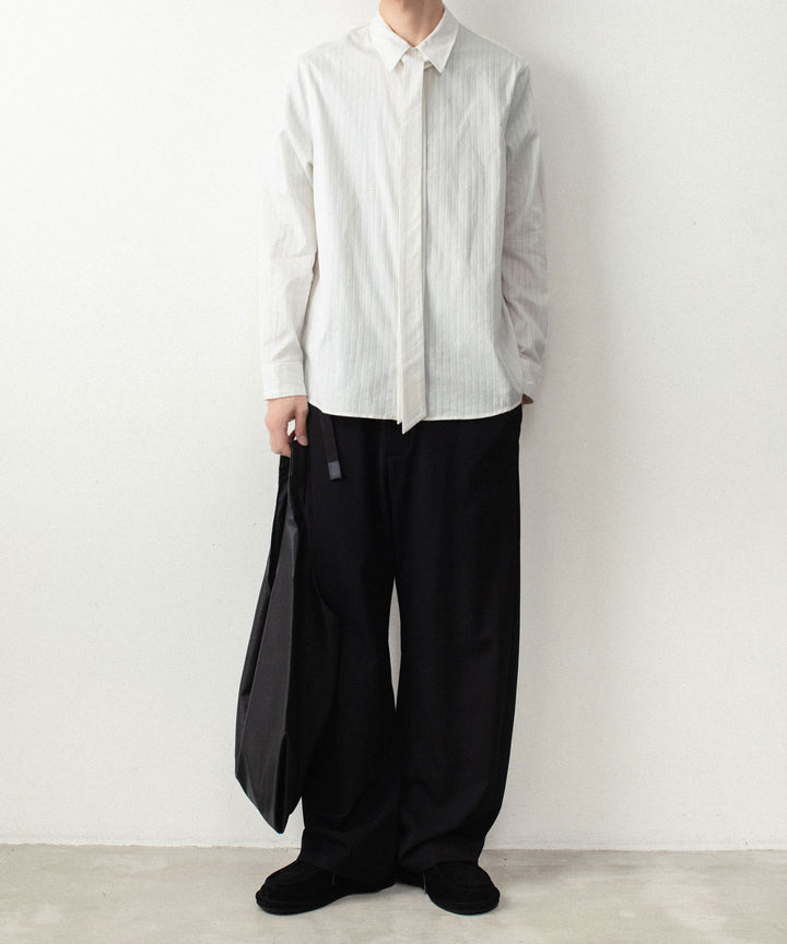 ATTACHMENT アタッチメントのCO SHADOW STRIPE BROAD NARROW TIE L/S SHIRT - OFF WHITEの公式通販サイトsession福岡セレクトショップ